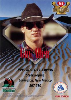 1996 High Gear Rodeo Crown Jewels #63 Guy Allen Back